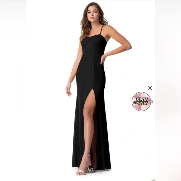 backless christmas party dress Black Velvet Backless Spaghetti Strap Dress
